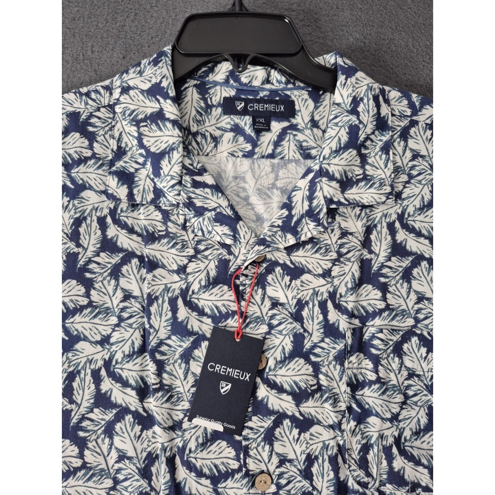 Cremieux Mens Tropical Leaf Print Short Sleeve Button Up Shirt Sz XXL NEW $75